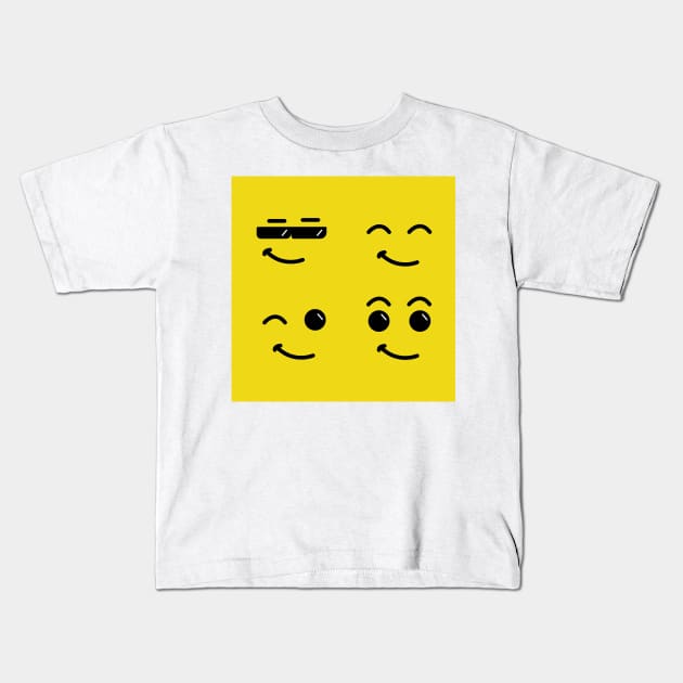 Minifigure Smiley Faces Kids T-Shirt by KHJ